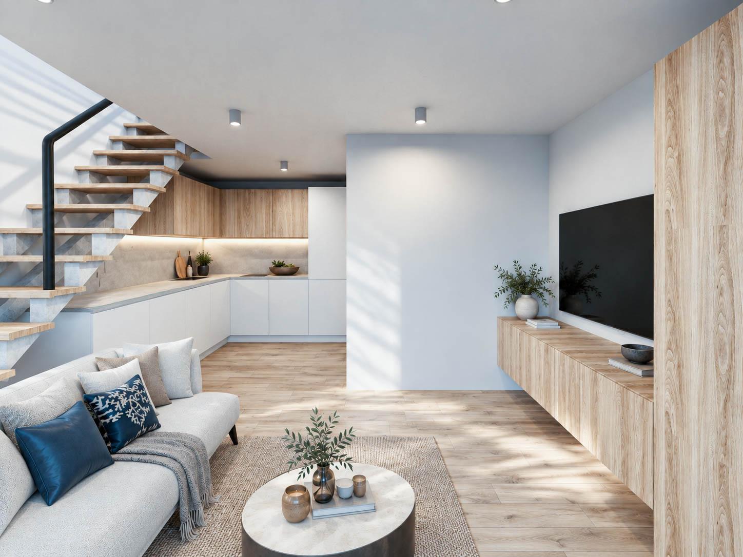 Loft 2+kk - vizualizace interiéru